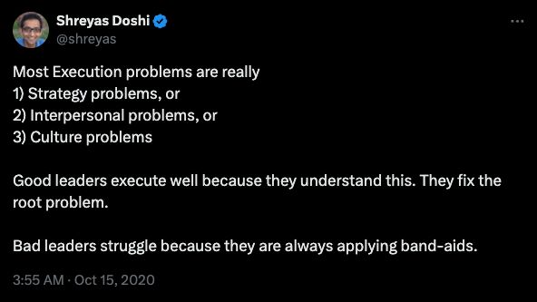 Shreyas Doshi on strategy vs execution — post 1